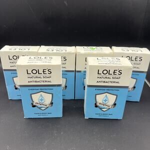 (6) LOLE'S Natural Soap Antibacterial Hand & Body Bar Original Vitamin E 3.5oz